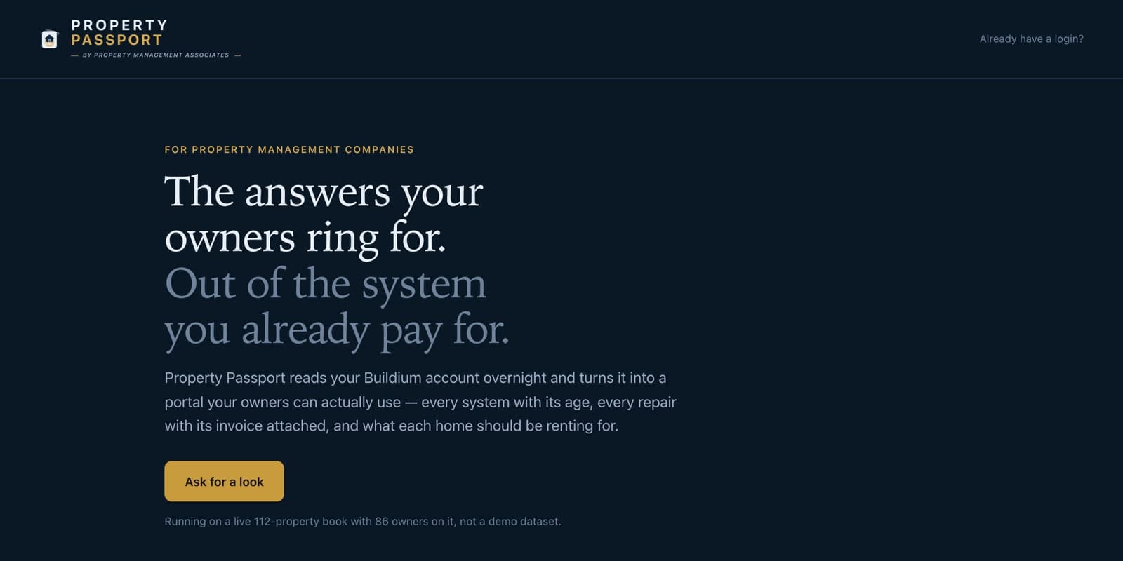 Property Passport — product interface