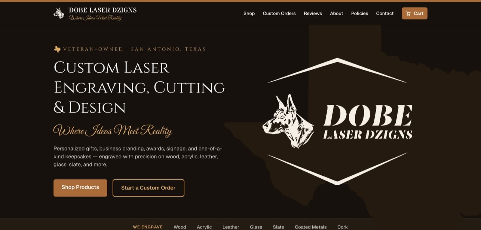 Dobe Laser DZigns — website designed by LinuxLab Media